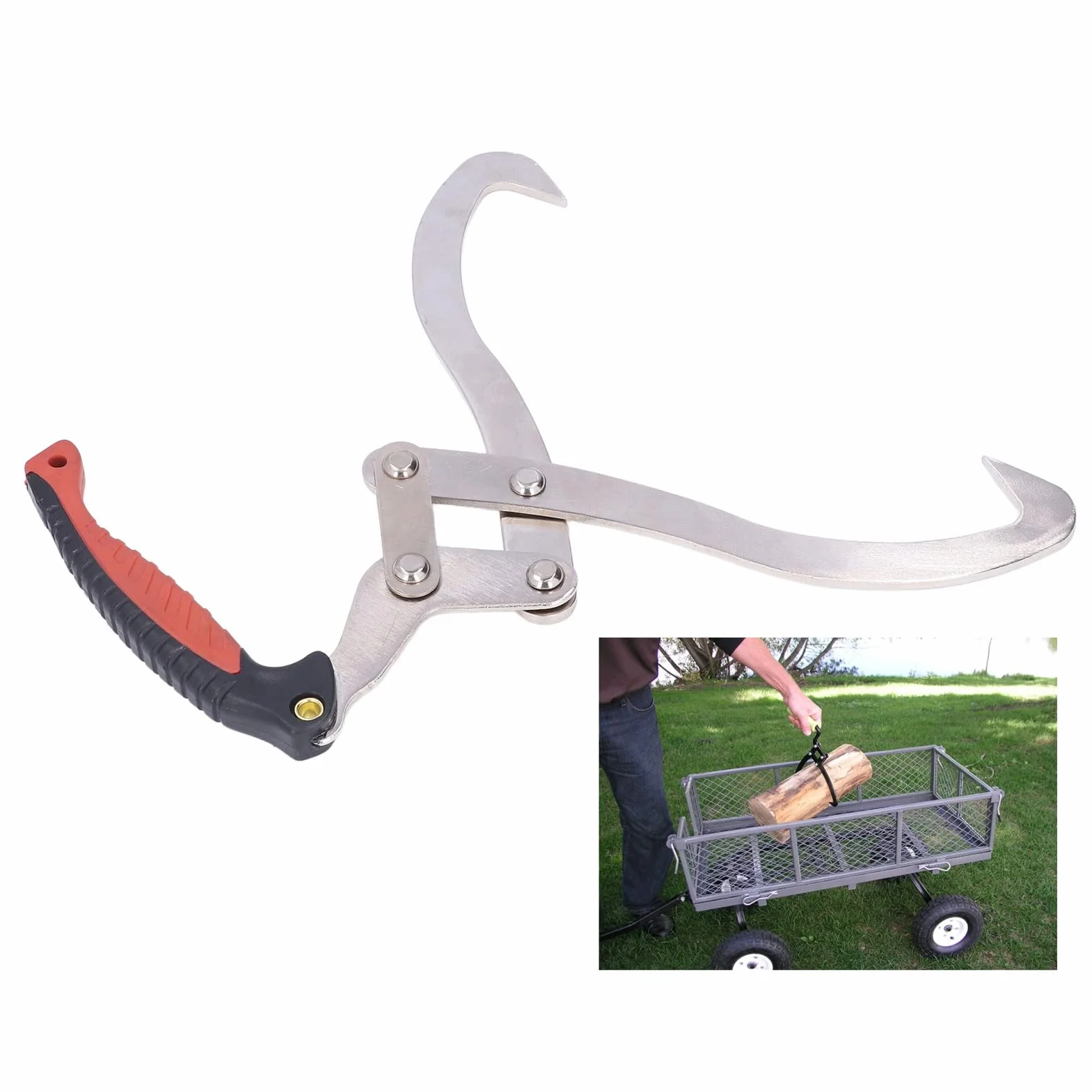 Yosoo Health Gear Pinzas para Troncos, Gancho de Garra de Elevación para Manejo de Madera de Jardín