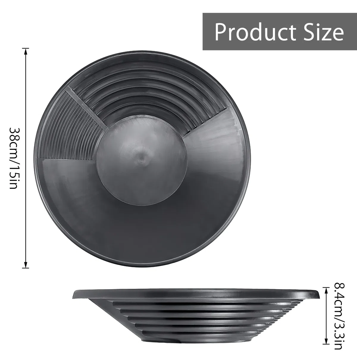 HENGBIRD Gold Panning Pan Abs Gold Sifting, 38,5 X 8,5cm Clasificador De Tamizado De Oro, Accesorio De Bandeja De Tamiz De Lavado Manual Gold Panning Tool Para Arroyos Para Ríos Para Áreas Montañosas