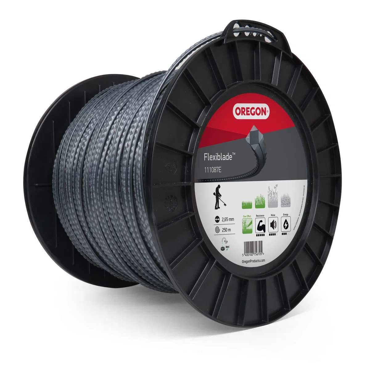 Oregon Hilo Dentado para Desbrozadora 2.65mm, Hierba, Maleza, Vegetación y más, Hilo de Nylon de Gran Resistencia, Compatible con la Mayoría de Modelos Estándar, 2.65mm x 250m (111087E)