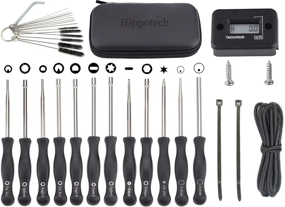 Set de 12 herramientas de ajuste del carburador y tacómetro tacómetro para motor de 2 tiempos para eco para STIHL para Poulan para motosierra Husqvarna herbívora motosierra
