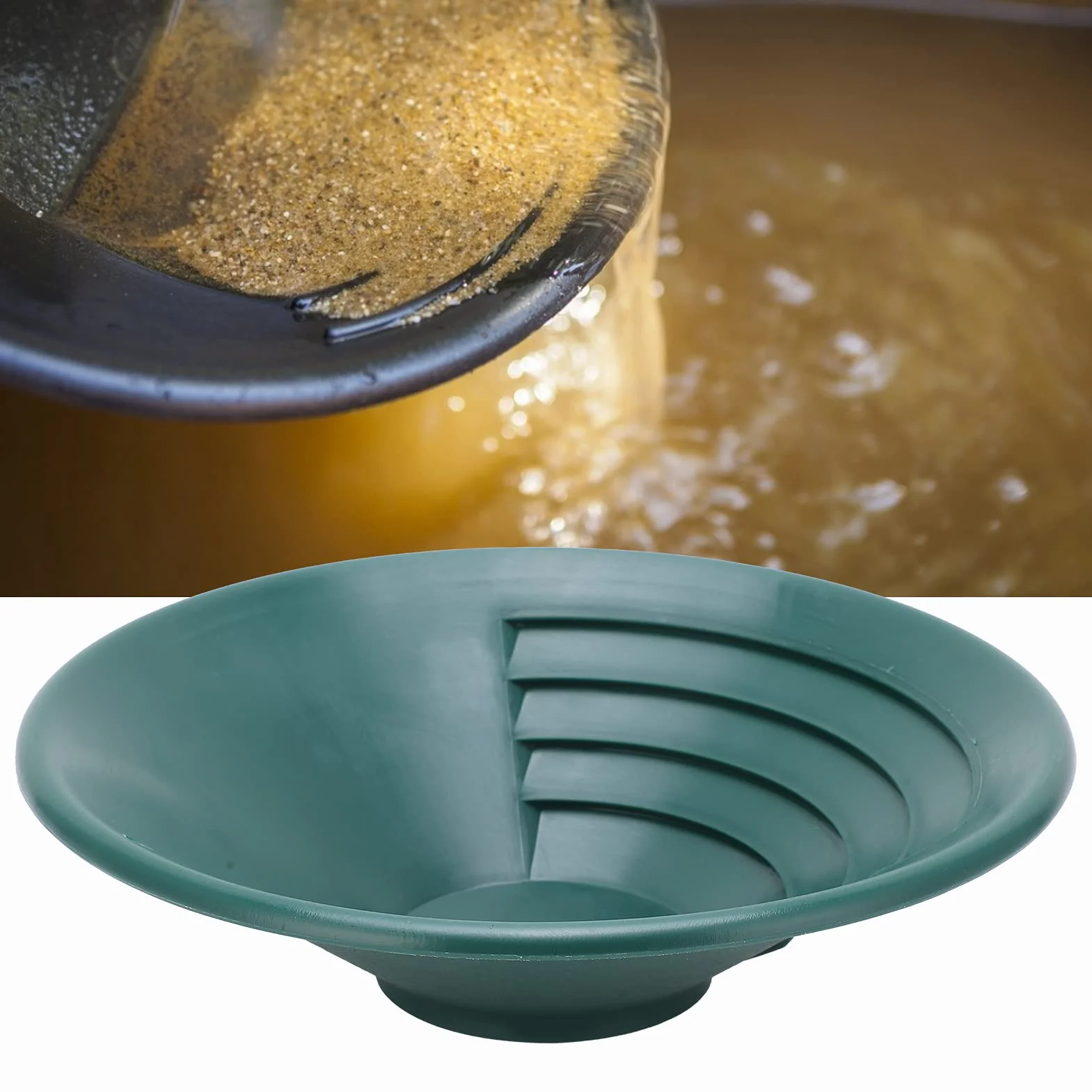 Bandeja para Tamices De Oro sartén para oro profesional 260mm bandeja lavado Material Plástico Liviano ,Seleccionada Manualmente con Diseño De Setacci