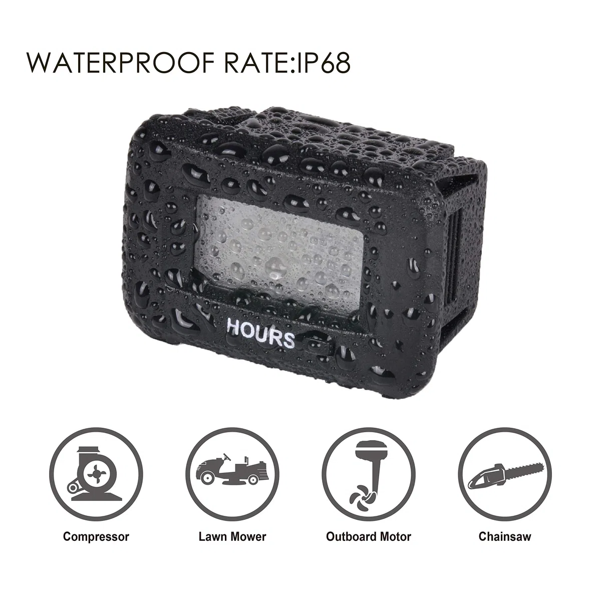 Jayron Medidor de Horas Digital LED AC/DC 5-277V Voltaje,Intervalo de Mantenimiento Reiniciable Almacenamiento de Datos Diseño Impermeable para Motores Pequeños,Como Cortacésped,Generador,Motocicleta