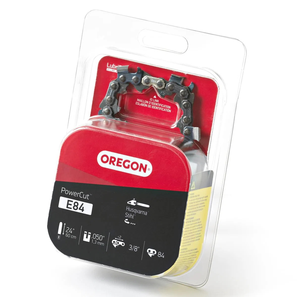 Oregon B84 - Cadena de motosierra profesional de cincel completo para barra de 24 pulgadas, 84 eslabones de transmisión, calibre de 0.50 pulgadas, paso de 3/8 pulgadas, 72EXL, se adapta a Husqvarna,