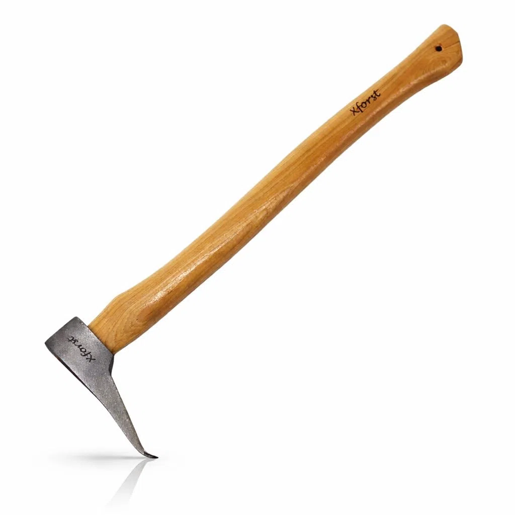 Xforst X-P500 ZAPA de Mango, Ideal para Mover y Recoger Troncos y trozos de Madera. con Mango de Madera Hichory y Cabeza Robusta de Acero al Carbono Forjado. Incluye Soporte para Martillo.