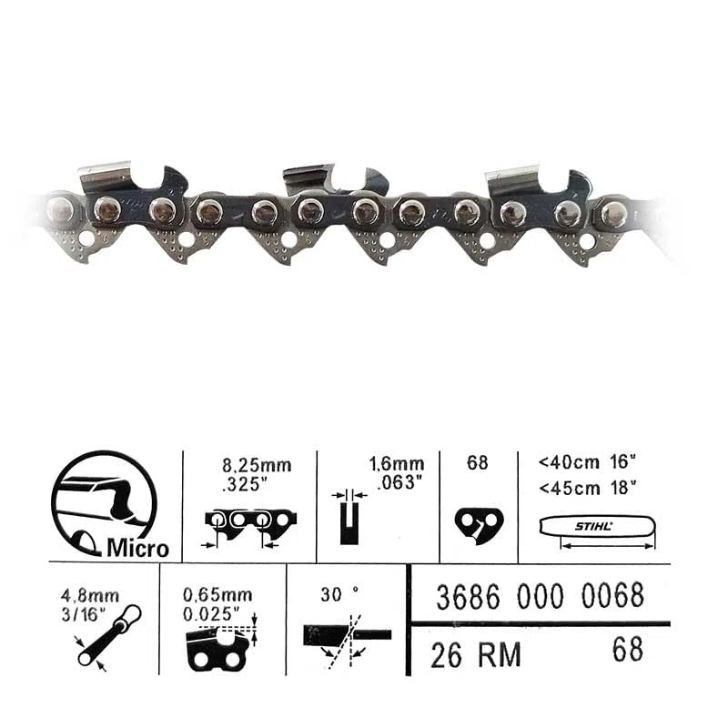 Cadena para motosierra Stihl 36860000068 26RM 45 cm .325 1,6 68 eslabones