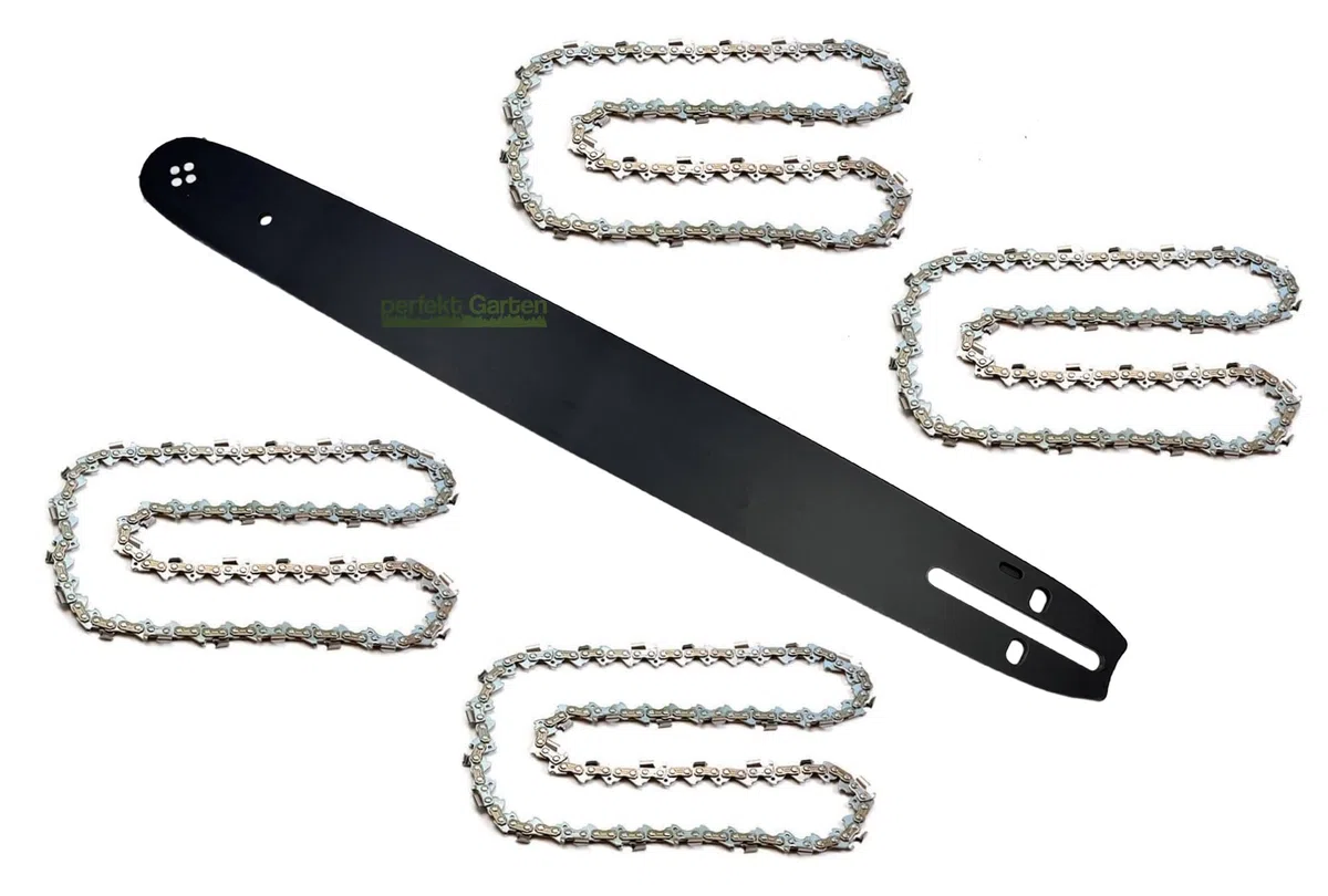 45 cm (18 pulgadas); 1,5 mm; 0,325"; 72 TG espada + 4 cadenas compatibles con Tarus Alpina Homelite Dolmar