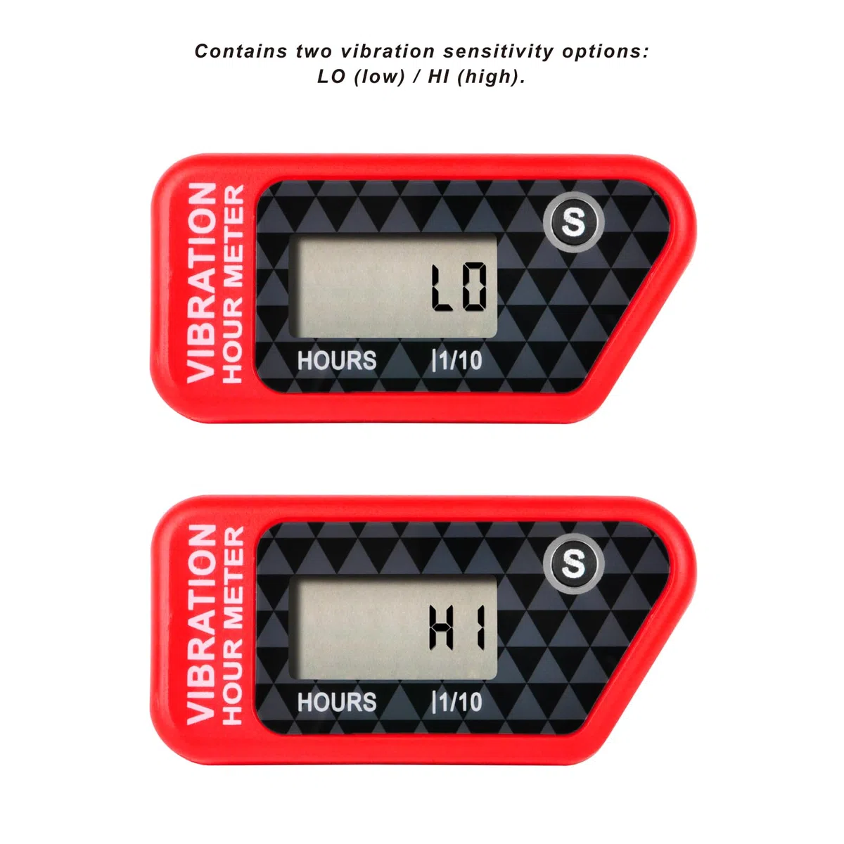 Jayron JR-HM016B Medidor de Horas Digital Inalámbrico LCD con Vibración Activada,para Todas las Máquinas Vibratorias,Compresor de Aire,Generador,Moto Acuática,Cortacésped,Motosierra