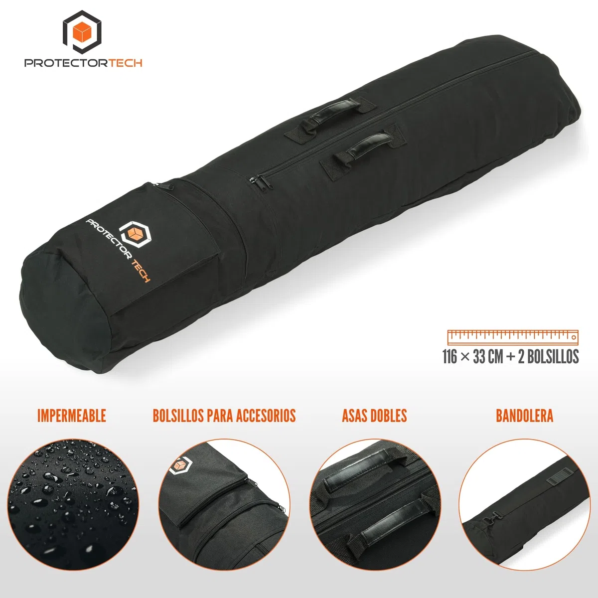 Bolsa de Transporte Detector de Metal - Impermeable Bolsa para Detectores de Metales o Soporte de micrófono/Altavoz (116 cm) - Accesorios para detectores de Metales
