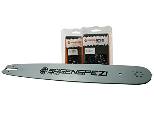 Juego de espadas de 45 cm con 2 cadenas de cinceles de 3/8 pulgadas, 66 TG, 1,6 mm, apto para Stihl 034 AV 034AV MS 340