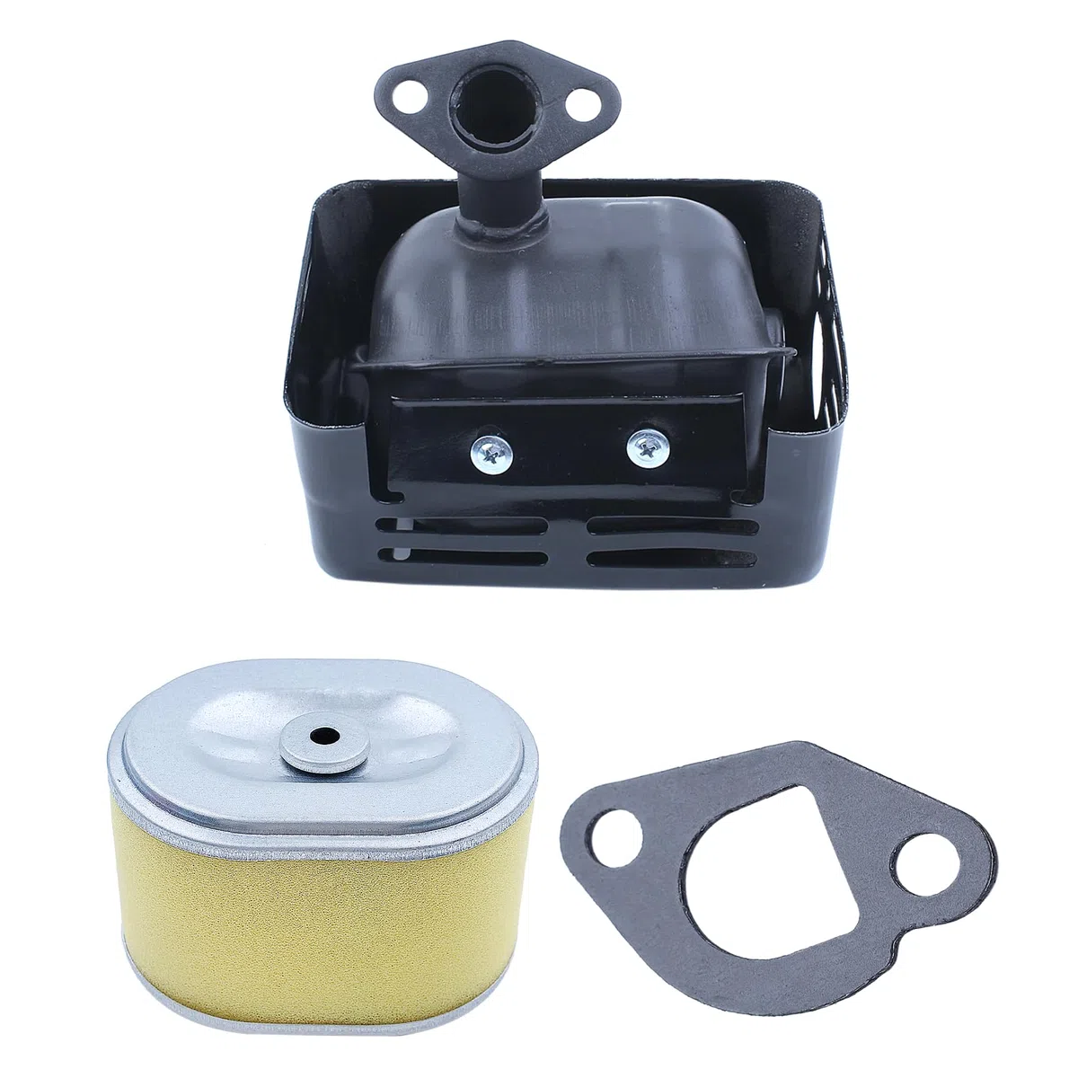 Silenciador de escape para Honda GX200 GX160 GX120 GX140, ADEFOL escape con manguera + junta + bujía piezas de repuesto silenciador motor accesorios