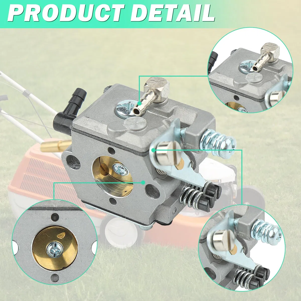 Adefol - Kit de carburador para Stihl FS160, FS200, FS202, FS280, FS350, FS120, FR220, BT120, BT121, SP200, cortapelos de césped, avce, pomo acelerador, repuesto 4134, 120, 0603