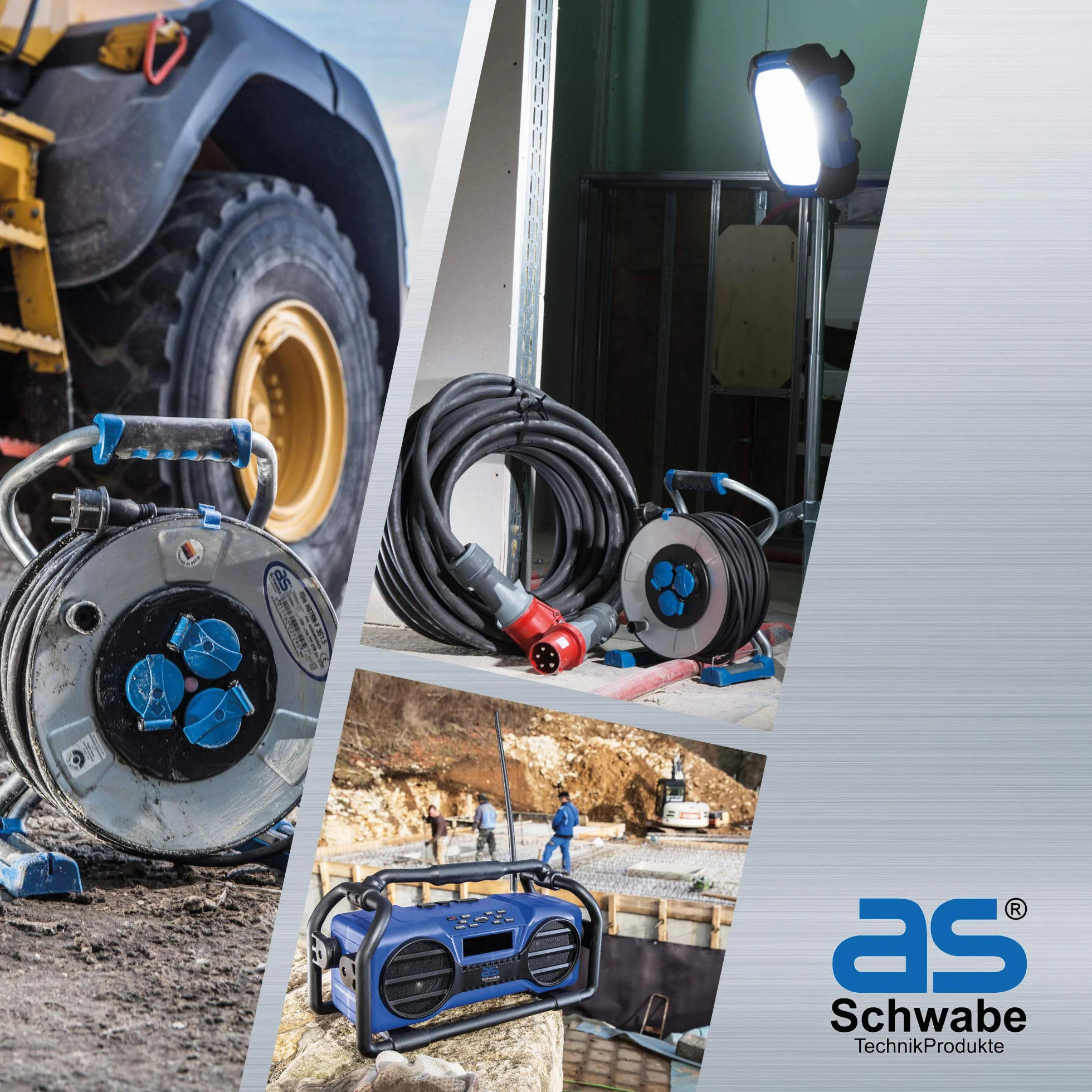 as - Schwabe Prolongación de uso intensivo - Enchufe CEE y toma CEE (400 V / 16 A / 11 kW) - Prolongación CEE de 25 m de 5 polos con cable de goma H07RN-F 5G2,5 - IP44 - Negro