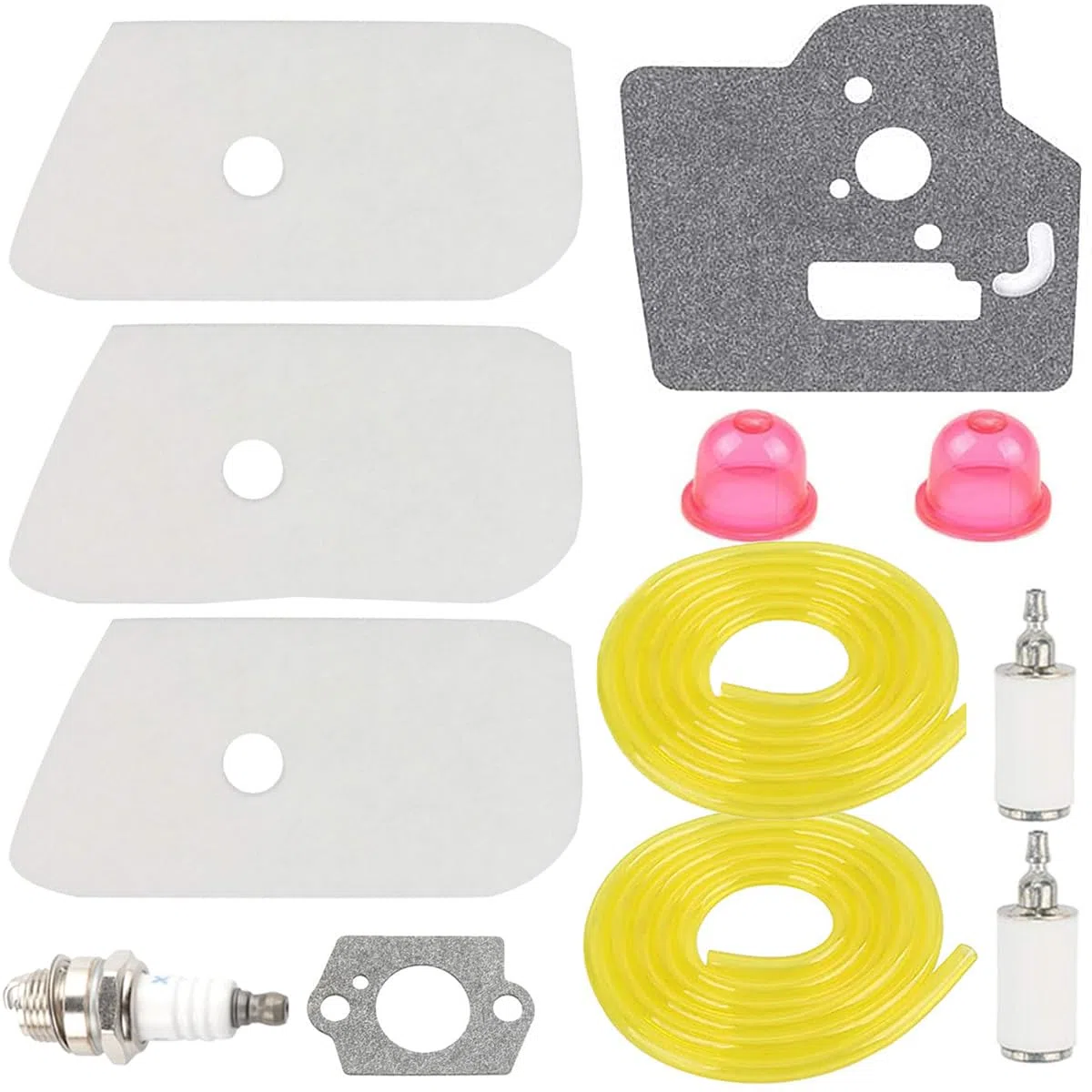ZAMDOE 128LD Kit de afinación de Filtro de Aire para Husqvarna 530150253 124L 125L 125LDX 128L 128CD 128LD 128LDX Piezas de desbrozadora con bujía Línea de Combustible Filtro de Combustible