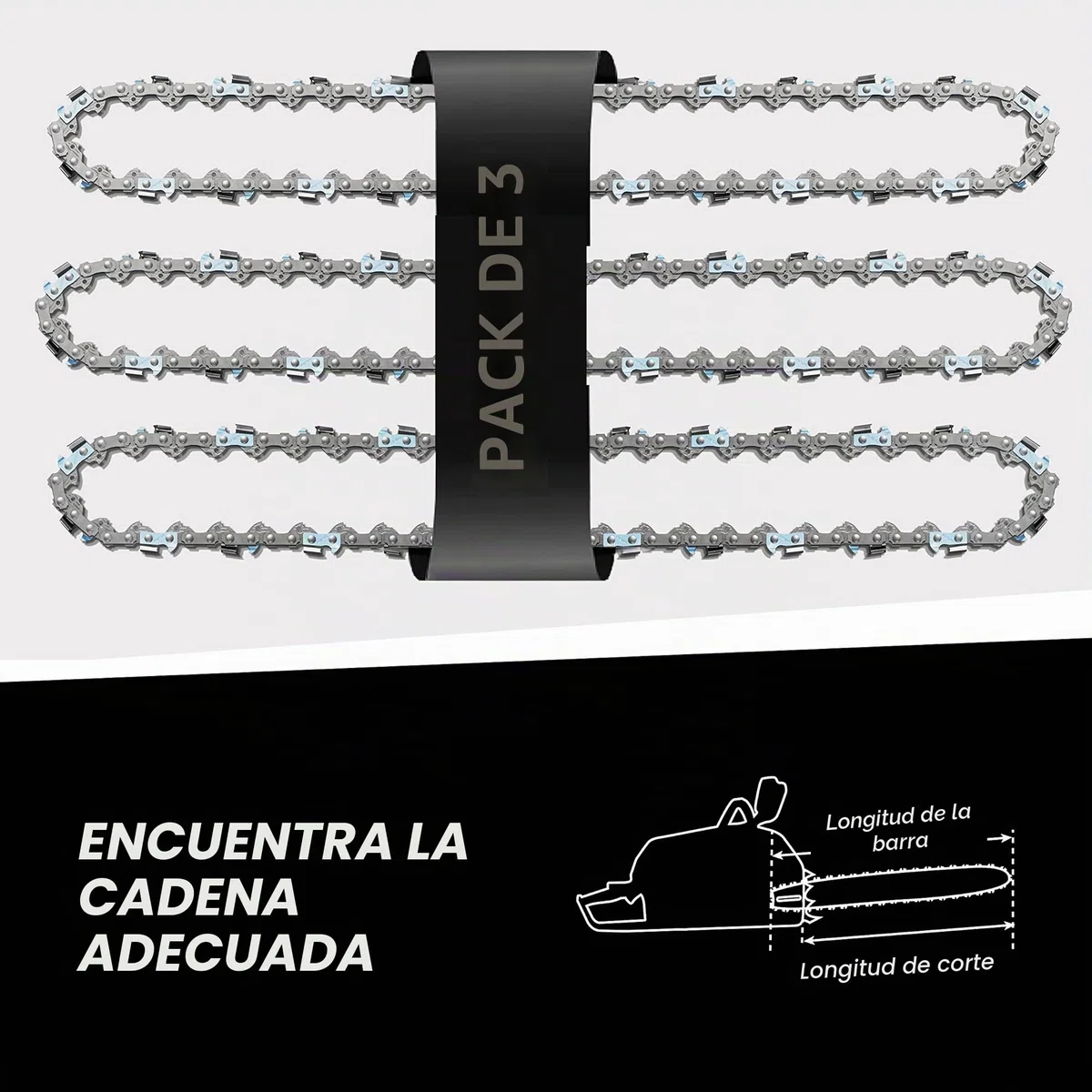 3 tallox cadenas de sierra 3/8" 1,1 mm 50 eslabones 35 cm compatible con Stihl