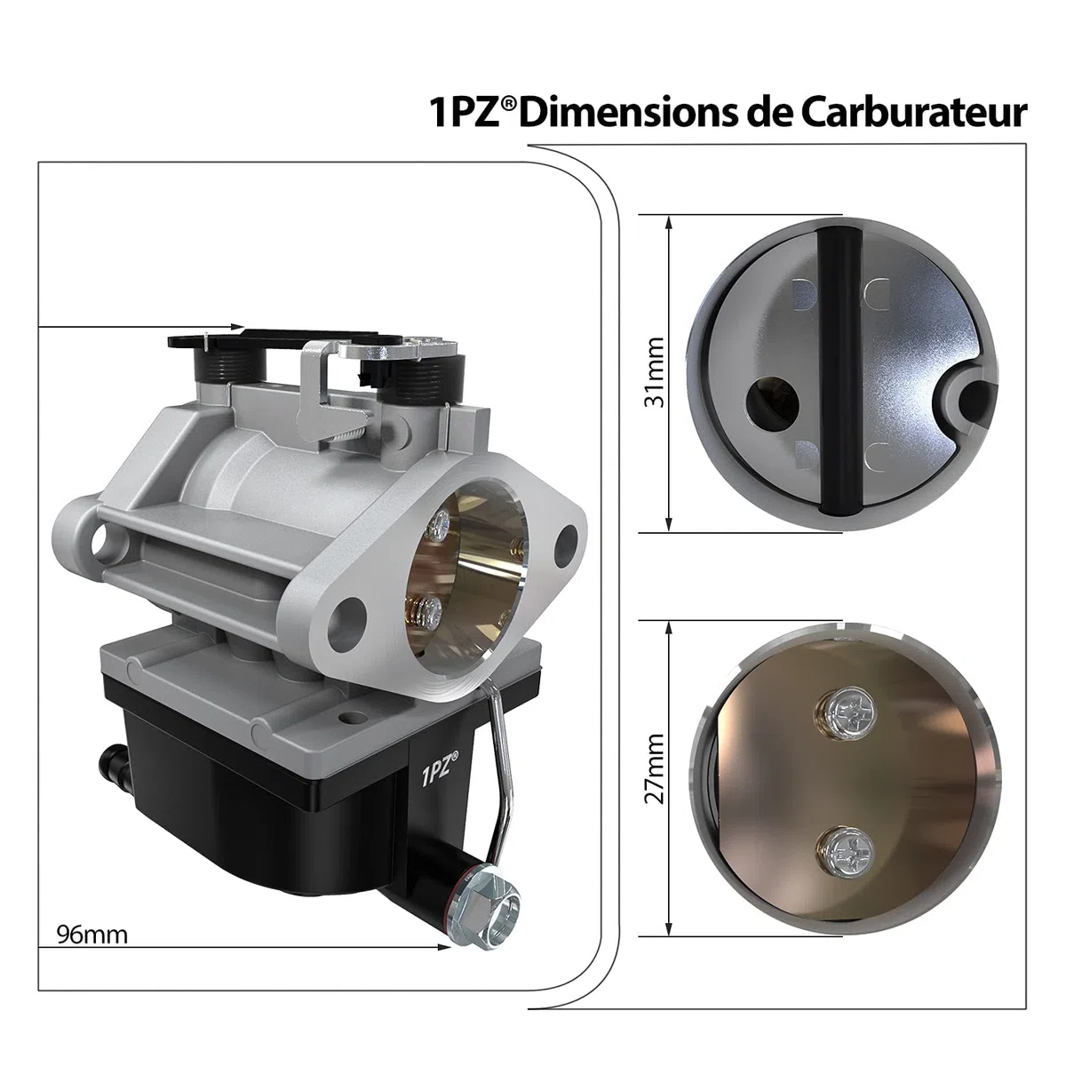 1PZ F6C-T5A Carburador Carb Reemplazo para Tecumseh 640065A 640065 Motor OHV110 OHV115 OHV120 OHV125 OHV130 OHV135 Cortacésped 13,5 HP 14HP 15HP Tractor