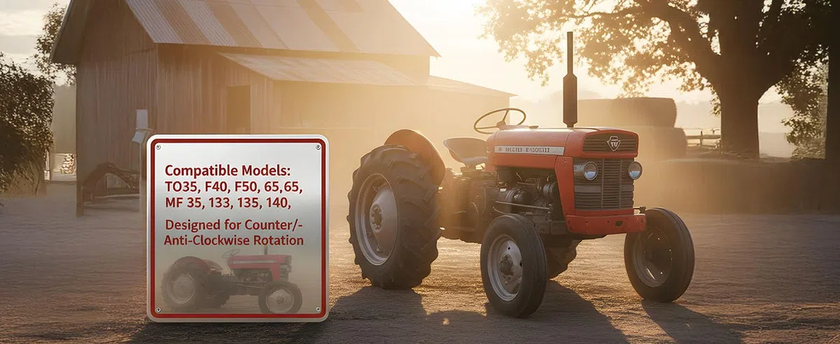 193966M91, 193967M91 Tacómetro compatible con tractores Massey Ferguson TO35, F40, F50, 65, MF 35, 133, 135, 140 - Medidor de RPM en sentido antihorario