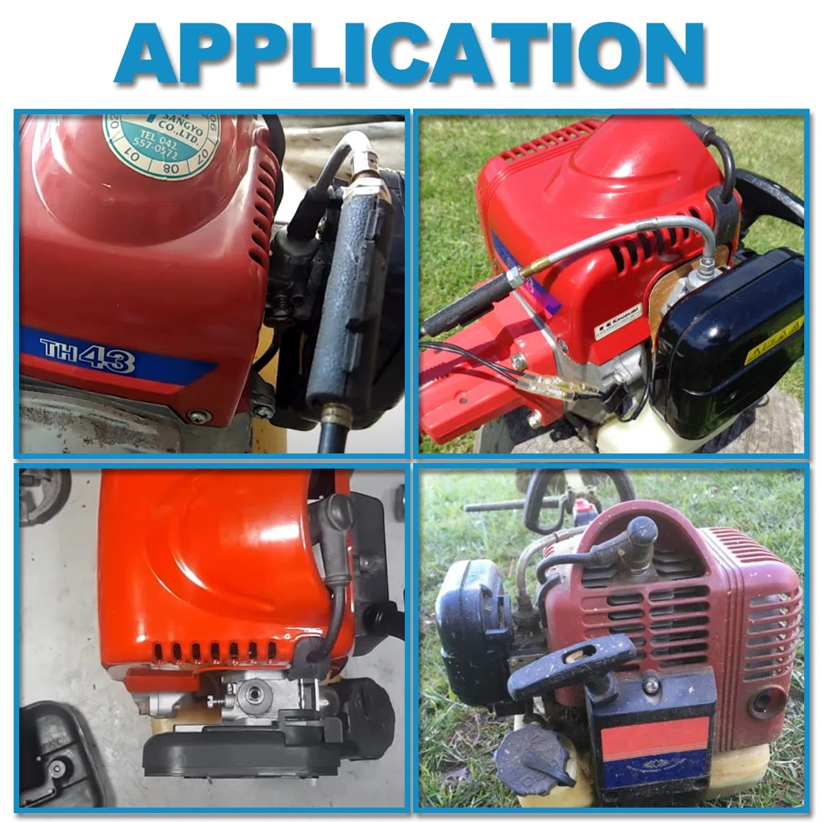 ZAMDOE Kit de carburador para Kawasaki Th43 Th48 Motor, cortacésped, Herramienta de jardinería al Aire Libre, con Junta, línea de Combustible, bujía, Piezas del Motor