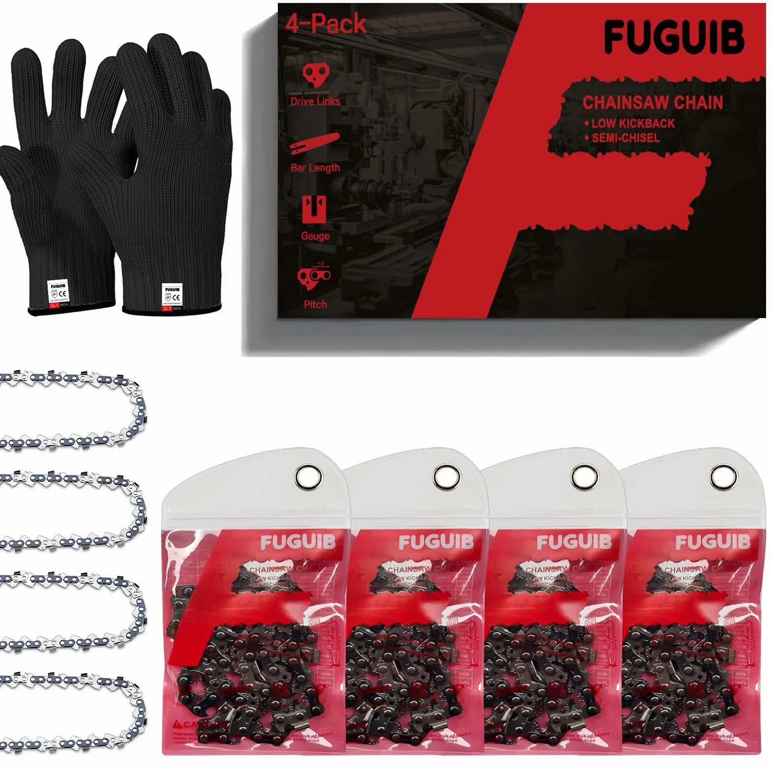 Cadena de motosierra de 35 cm (14 pulgadas), paso de 1,3 mm (3/8"), 52 eslabones, guía de cadena de 35 cm, compatible con los modelos Einhell GH-EC 1835, GC-EC1935, Makita DCS330