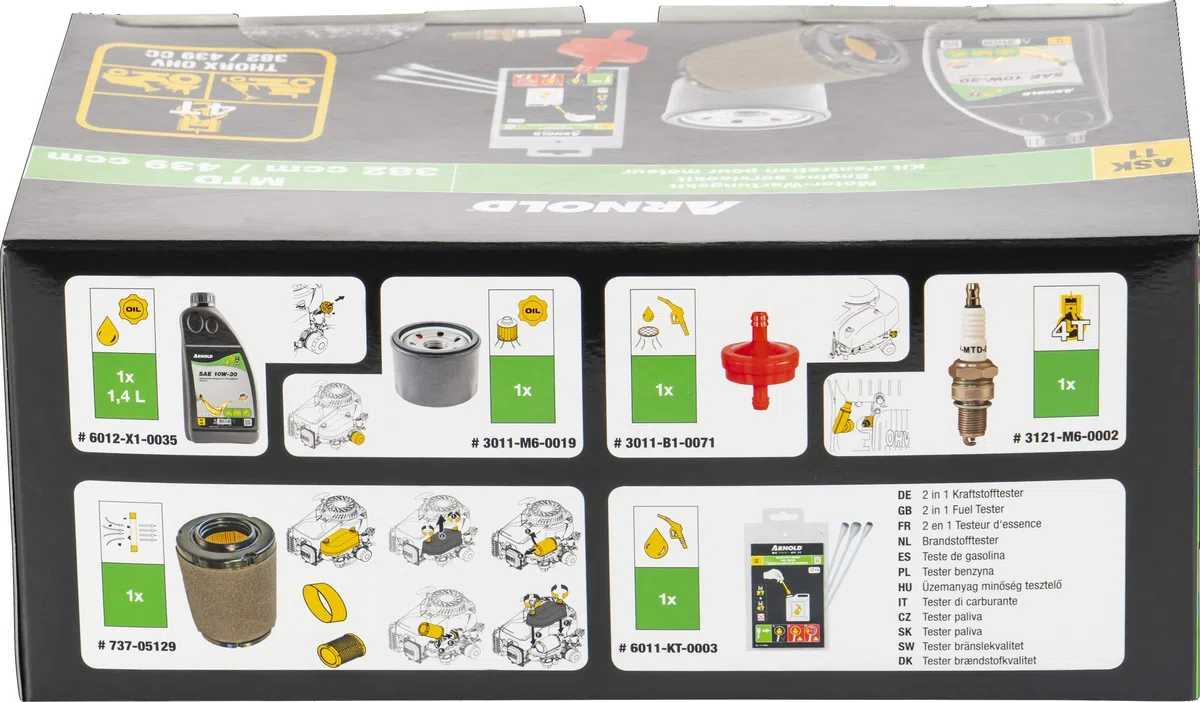 ARNOLD - Kit de Mantenimiento del Motor ASK11 para MTD 382 CCM y 439 CCM Multicolor