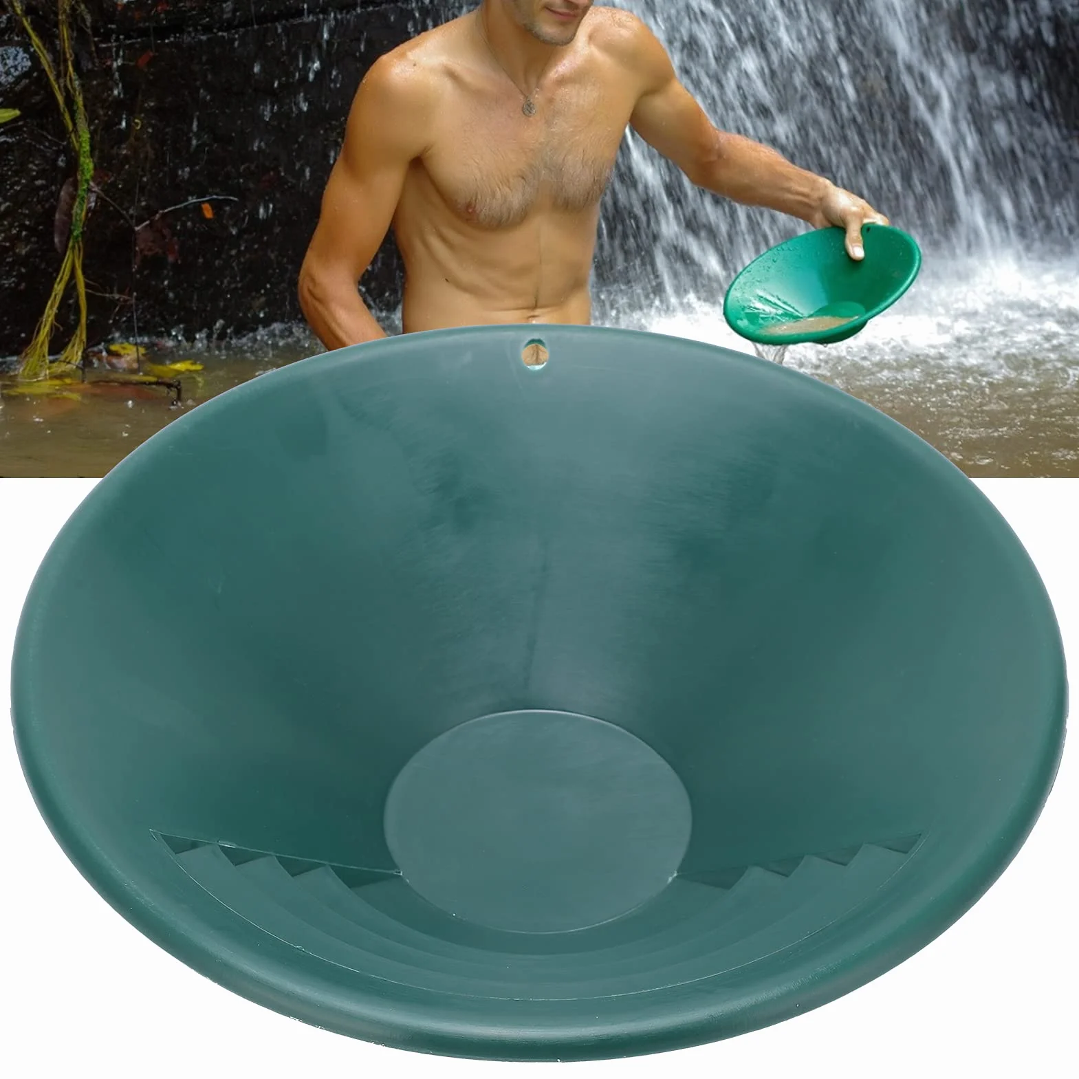 Bandeja para Tamices De Oro sartén para oro profesional 260mm bandeja lavado Material Plástico Liviano ,Seleccionada Manualmente con Diseño De Setacci