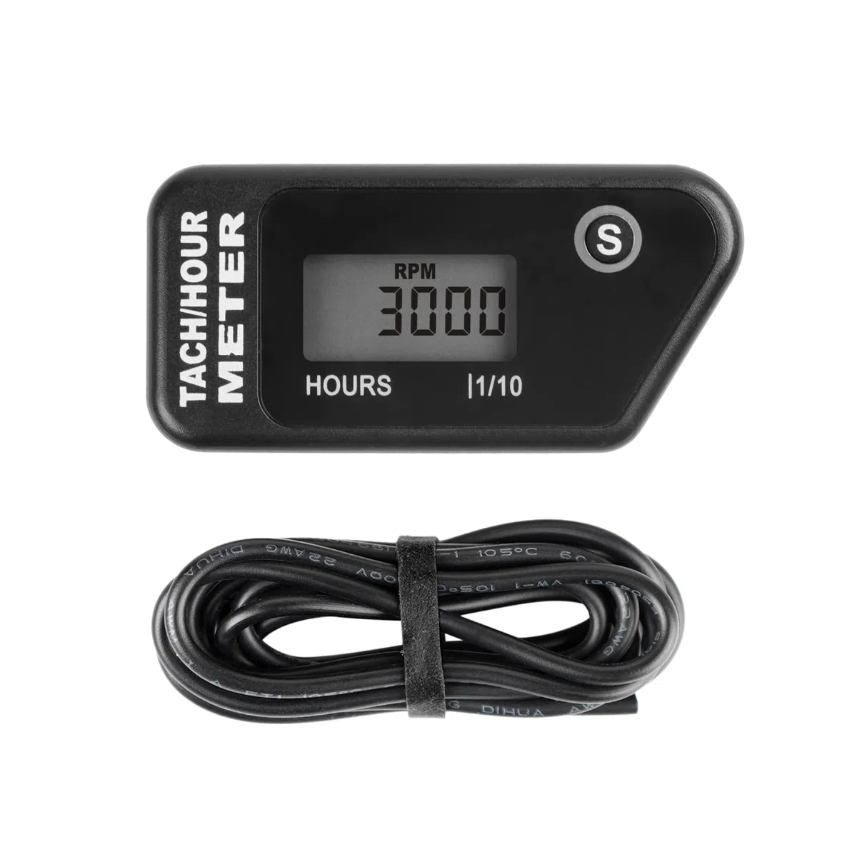Runleader RL-HM016R Tacómetro digital de horas,diseño impermeable(negro).