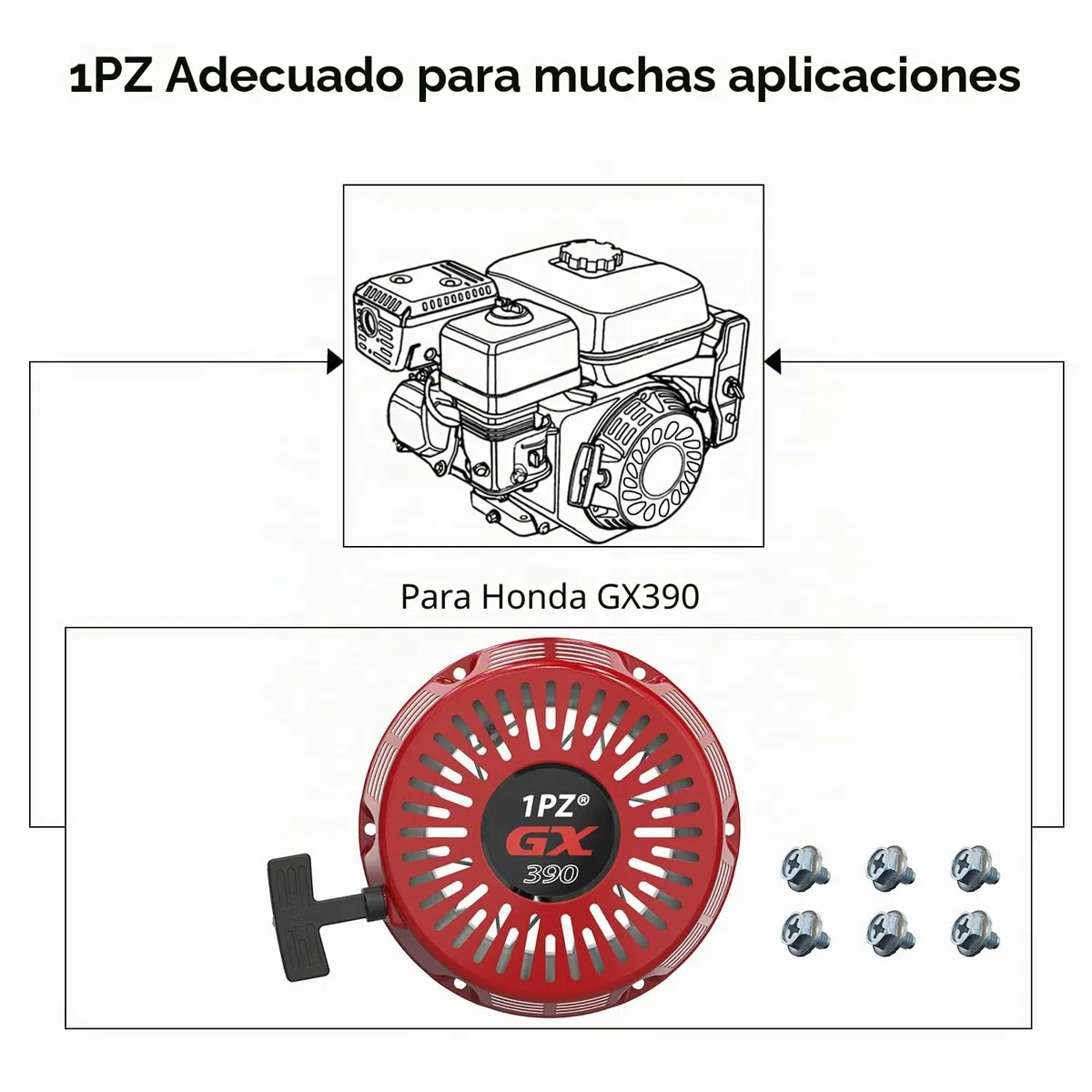 1PZ FPS-X39 Arrancador de retroceso Pull Start Reemplazo para Honda GX340 GX390 GX610 GX620 188F 11hp 13hp 28400-ZEE3-W01ZA Generador Motor Lanzador Arrancador de tirar Arranque de retroceso