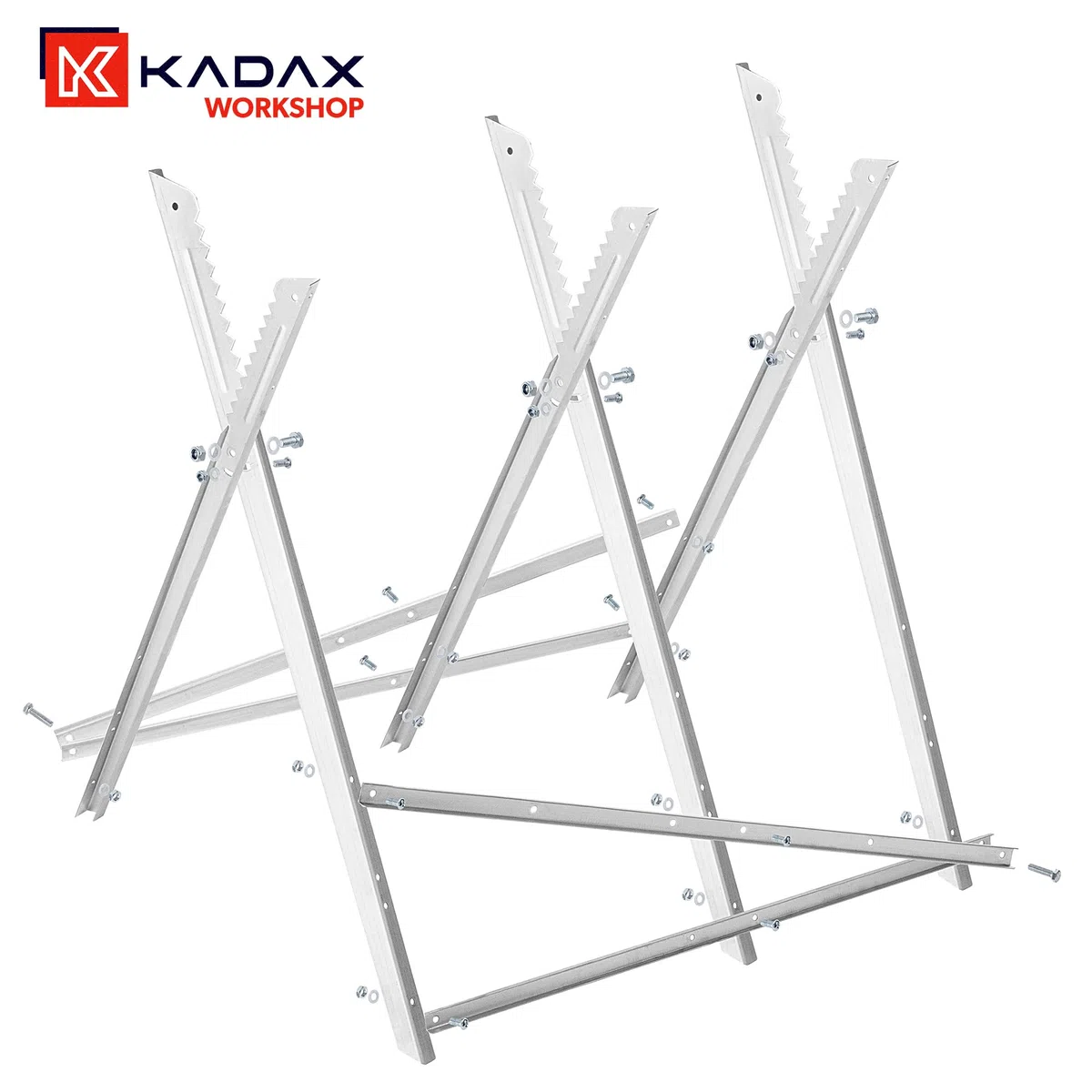 KADAX Caballete para motosierras, caballete plegable de madera de acero, caballete de madera plegable con capacidad de carga de hasta 150 kg, estructura para cortar leña, caballete plegable