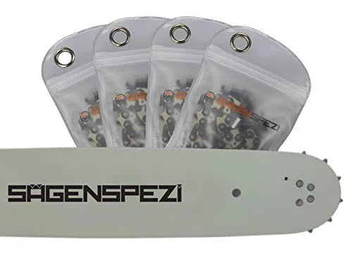 Juego de espadas Drive de 33 cm con 4 cadenas de cincel de 325 pulgadas, 56 TG, 1,5 mm, apto para AL-KO BKS 4540