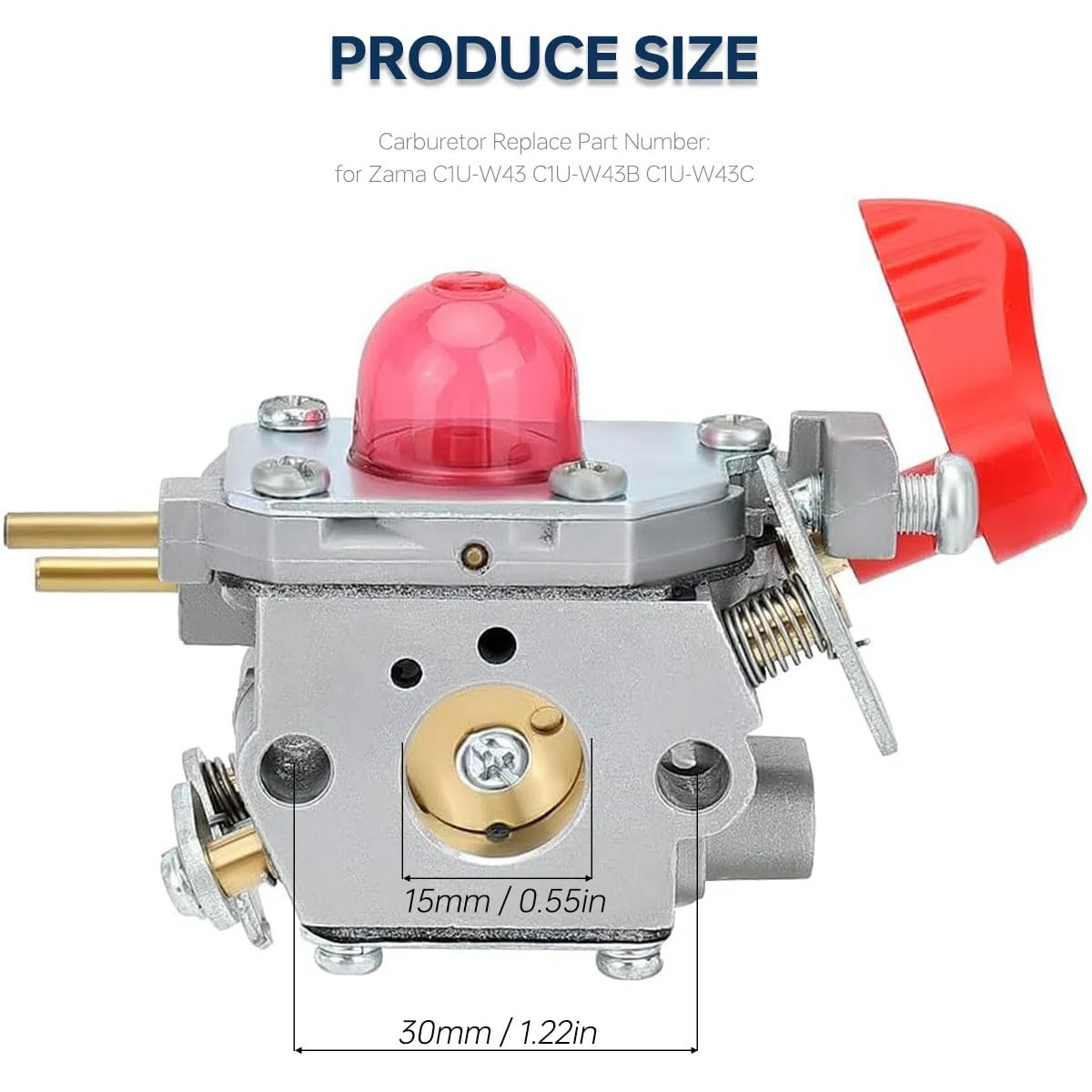 ZAMDOE Carburador C1U-W43A BVM200FE compatible para Craftsman 358794700 358794750 358794751 358794761 GBV345 Soplador de hojas, reemplazo para Poulan 545081857 para ZAMA C1U-W43 C1U-W43B C1U-W43C Carb