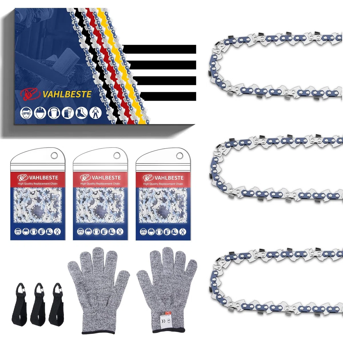 Pack de 3 Cadena Motosierra .325" LP 0.059"(1,5mm), 76 Eslabones para Espadas de 50 cm, Cadena de Motosierra compatible con CS4500, HYC6220X, DY36, FX-KS262 (FX-KS 262), CS5200, CS5800