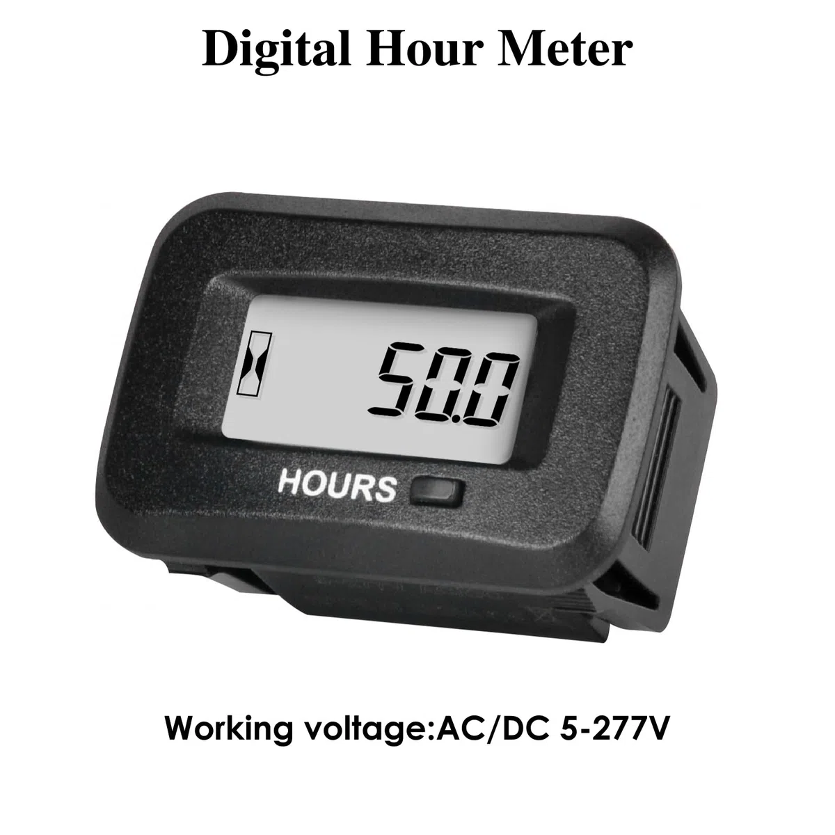 Jayron Medidor de Horas Digital LED AC/DC 5-277V Voltaje,Intervalo de Mantenimiento Reiniciable Almacenamiento de Datos Diseño Impermeable para Motores Pequeños,Como Cortacésped,Generador,Motocicleta