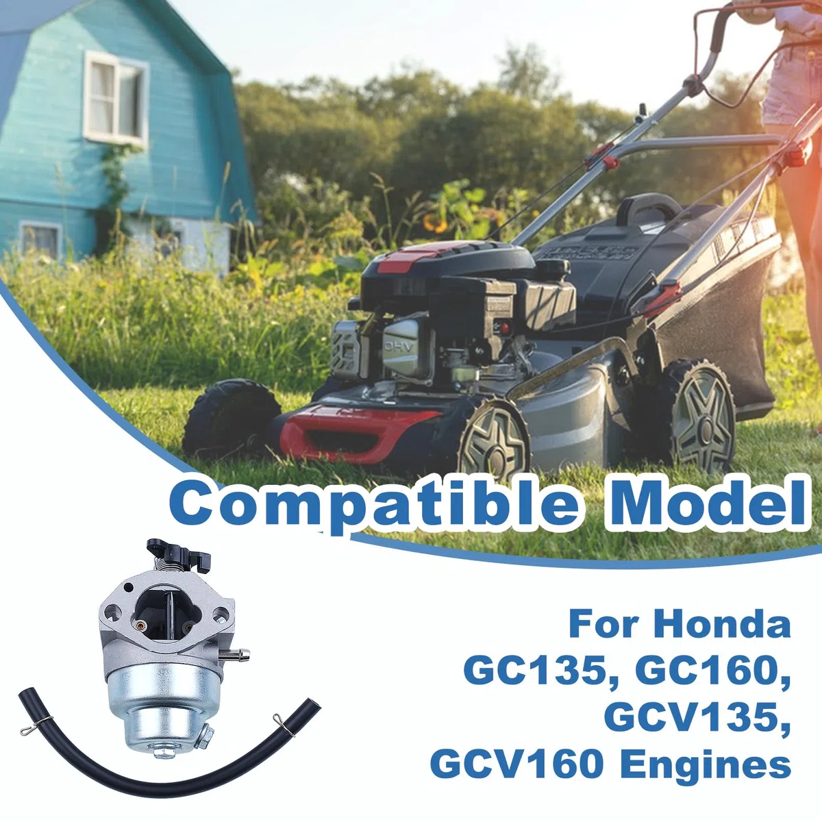 Juego de carburador con filtro de aire para Honda GC135 GC160 GCV135 GCV160 cortacésped con tapa de filtro filtro de combustible bujía 17211ZL8023 17231Z0L050 16100-Z1L-003