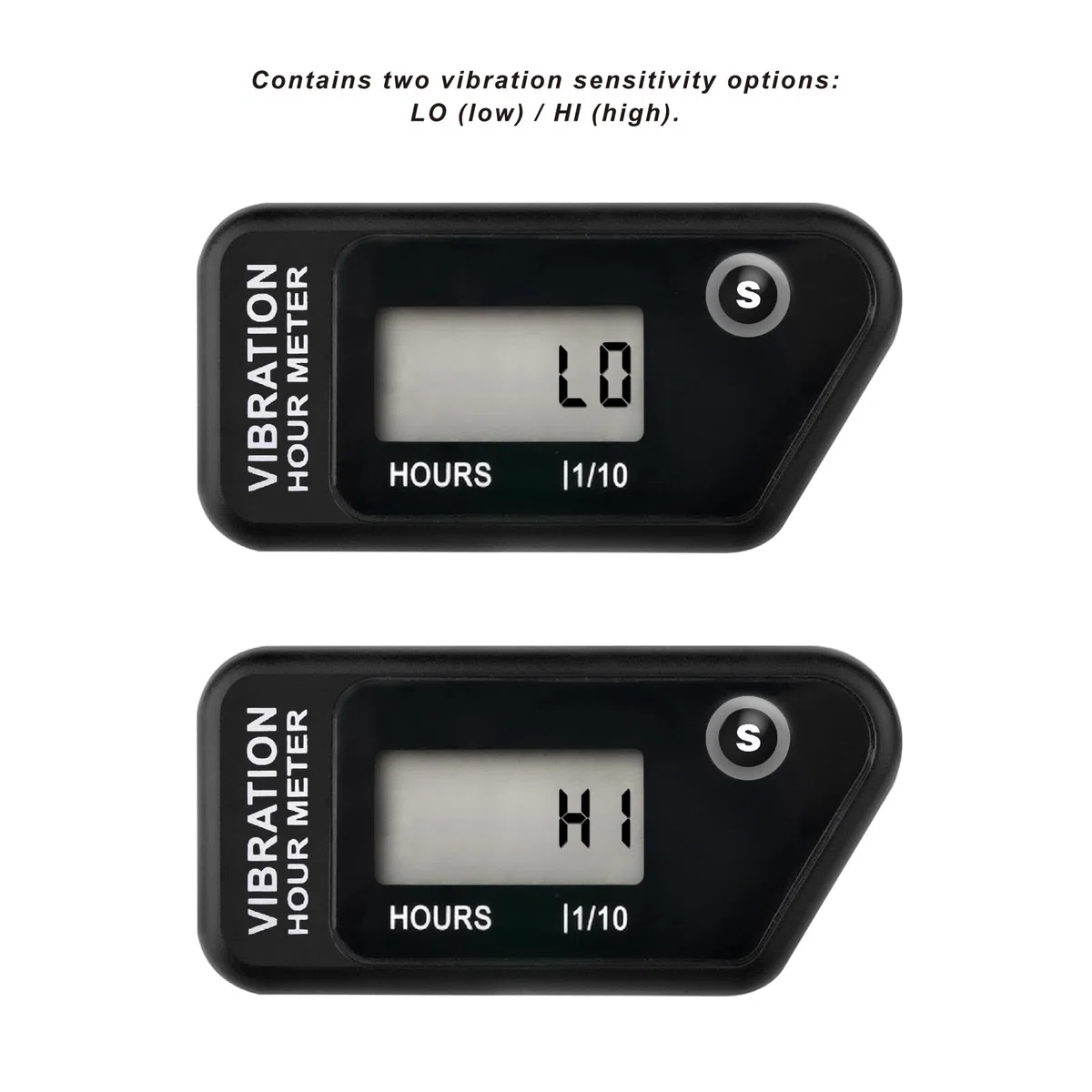 Jayron JR-HM016B Medidor de Horas Digital Inalámbrico LCD con Vibración Activada,para Todas las Máquinas Vibratorias,Compresor de Aire,Generador,Moto Acuática,Cortacésped,Motosierra