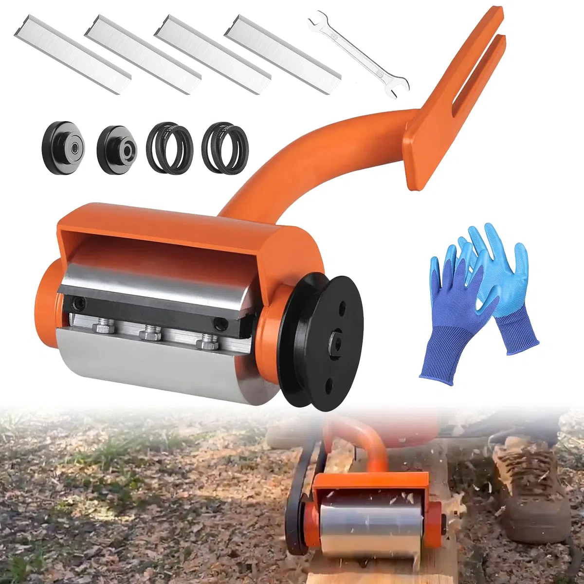 Pelador de Troncos, Herramienta Para Descortezar Troncos con 6 Cuchillas Alargadas, Herramienta de Descortezado de Madera, Descortezador de Madera Eficiente para Procesamiento de Madera