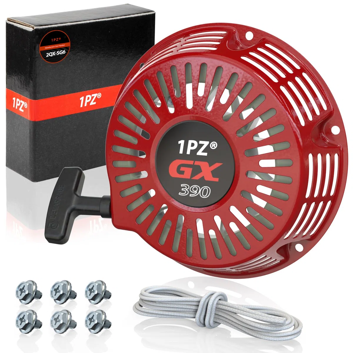 1PZ FPS-X39 Arrancador de retroceso Pull Start Reemplazo para Honda GX340 GX390 GX610 GX620 188F 11hp 13hp 28400-ZEE3-W01ZA Generador Motor Lanzador Arrancador de tirar Arranque de retroceso