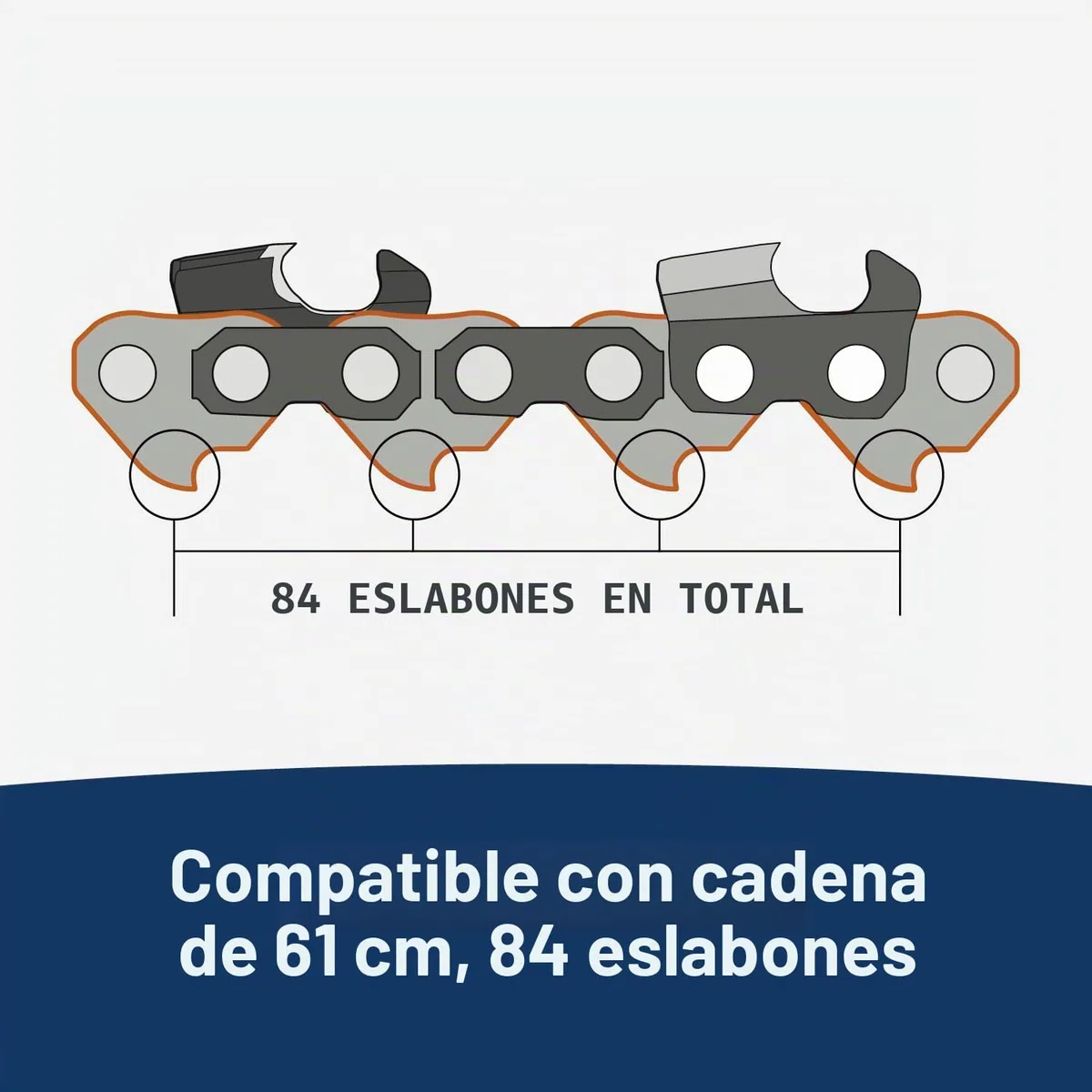 Husqvarna X-Tough Light - Barra de motosierra de 24 pulgadas, paso de 3/8 pulgadas, calibre de 50 pulgadas y 84 eslabones de transmisión