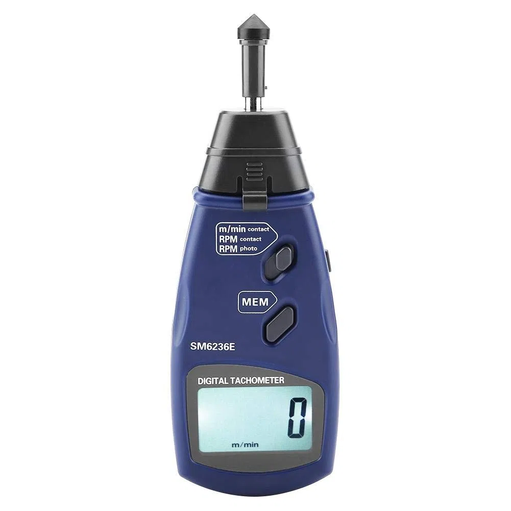 Akozon Tacómetro Probador de contacto, Almacenamiento automático de datos, Retener Fotoeléctrico Modo, Distancia 50 mm ~ 500 mm, Pantalla LCD grande