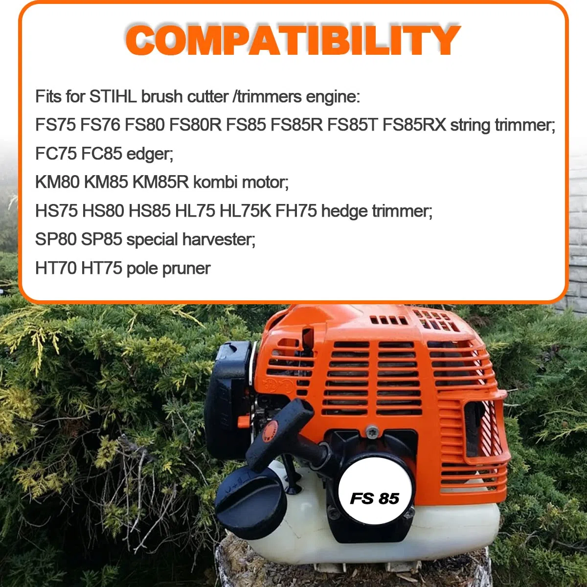 ZAMDOE Carburador Filtro de Aire para para STIHL FS75 FS80 FS85 FS75 HS75 HS80 HS85 HL75 HL75K FH75 HT70 HT75 KM80 KM85 KM85R SP80 SP85 FC75 FC85 FS85RX Desbrozadora de Hilo Arista