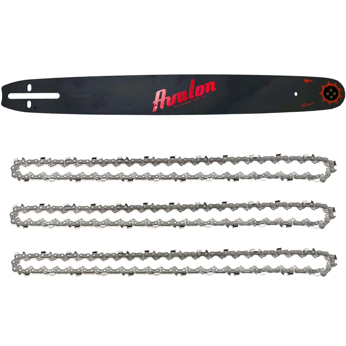 Kit - Espadín para motosierra de 52 cm + Pack 3 Cadenas Avalon Procut 325 058-1.5 (72 eslabones)