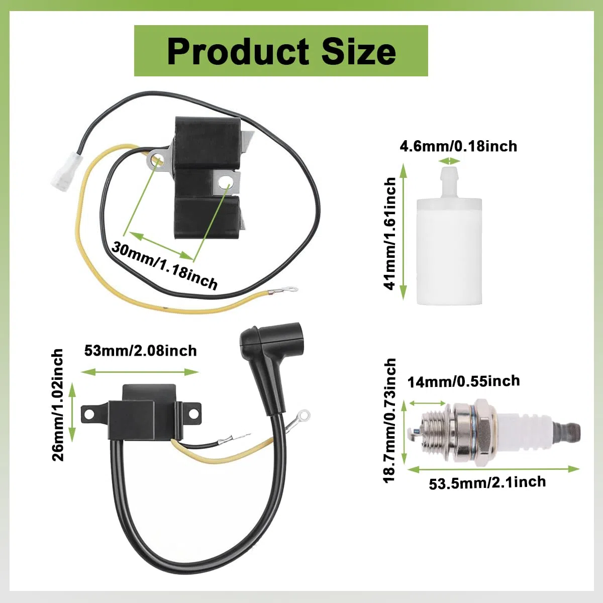 ZAMDOE Kit de módulo de Bobina de Encendido para Husqvarna 61, 66, 162, 166, 266, 266XP, 266SE motosierras para Jonsered 630, 670 motosierras, Reemplaza 501516201, 501517201, 501546201, 501617201